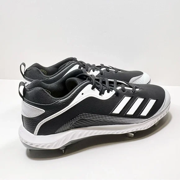 Adidas Men’s Icon 6 Bounce Metal Cleats Black/White Size 13.5 - Picture 4 of 9